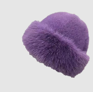 หมวกบักเก็ตขนเฟอร์เทียม SIDDIQUI HOSINEX 2024 สำหรับผู้หญิง แบบเรียบ ไม่มีรอยต่อ ย้อมสี  ใส่สบาย  อุ่นในฤดูหนาว  พร้อมโบว์-ขายส่ง - Product Image 5