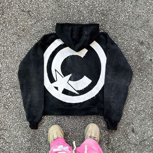 Sweats à capuche zippés de qualité supérieure pour hommes pour l'hiver, respirants et lavés à l'acide, avec motif imprimé, taille XS à bas prix - Product Image 3