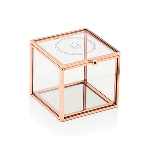 Hexagon Shape Metal and Glass Jewelry Gift Box Set of 3 Luxury Items Storage <b>Holder</b> Set of 3 Metal and Glass Jewelry Gifts Boxes - Product Image 4