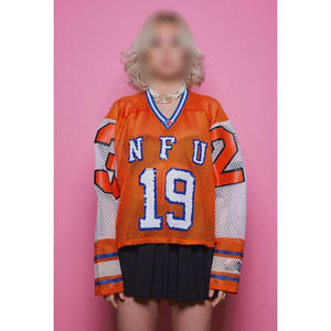 เสื้อเจอร์ซีย์กีฬาพิมพ์ลายตามสั่ง ระบายอากาศได้ดี ทรงคอวี สำหรับผู้ใหญ่ ฤดูร้อน คุณภาพสูง เสื้อฟุตบอลตาข่ายแบบอเมริกัน - Product Image 1