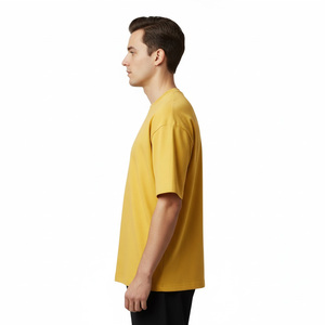 T-shirt coupe ajustée en coton pour hommes fournisseur d'usine OEM vente en gros sur mesure respirant doux décontracté gym streetwear confortable - Product Image 4