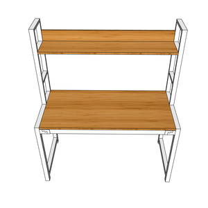 <b>Bamboo</b> Standing <b>Table</b> & Shelf Set 60x128x150cm Easy Installation - Product Image 6
