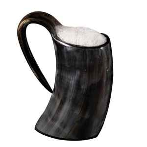 Auténtica taza de cuerno de animal hecha a mano estilo religioso vikingo taza para beber de la India venta promocional a granel - Product Image 1