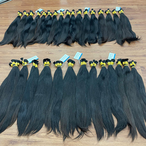 Extensiones de pelo natural de un donante para bebé, color negro, liso y natural, calidad superior, listo para enviar - Product Image 2