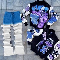 Set Jaket Varsity Merah BEST ROCK untuk Pria, Pakaian Jalanan, Mantel Baseball, Celana Jogging, Setelan Olahraga Musim Dingin, Ramah Lingkungan, Bernapas