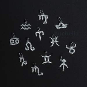 Venta caliente 18K chapado en oro 3mm de ancho collar de cadena cubana VVS Moissanite Zodiac Jewelry - Product Image 1