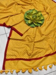 Khadi Robe saree exclusive écologique en coton tissé et légère imprimée à séchage rapide pour les mariages de filles - Product Image 4