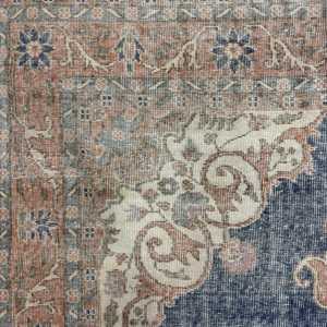 Alfombra Vintage Extra Grande de 6.7x10.6 pies, Alfombra Turca con Diseño Floral Azul - Product Image 4