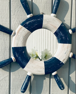 Handmade Creations Vintage <b>Ship</b> <b>Wheel</b>, Wall MIRROR <b>Ship</b> <b>Wheels</b> High Quality Best Nautical <b>Ship</b> <b>Wheel</b> Handmade Decor - Product Image 2