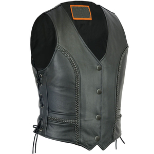 Chaleco de Cuero Genuino sin Mangas para Mujer, Estilo Superior, Colores Personalizables, Botones de Alta Calidad, Impermeable, Transpirable, Tejido de Lona - Product Image 2