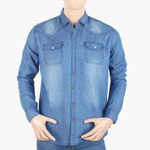 High Quality Breathable <b>Mens</b> Denim <b>Shirt</b> Long Sleeve Button Down Casual Denim <b>Shirts</b> Wholesale Cheep Price Denim <b>Shirt</b> - Product Image 6