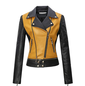 Veste coupe-vent en cuir personnalisée pour femmes, veste courte tendance pour femmes - Product Image 1