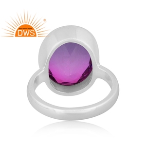 Anillo apilable de piedras preciosas de cuarzo doblete de amatista BIO de plata de ley fina superventas, fabricante de joyería personalizada - Product Image 4