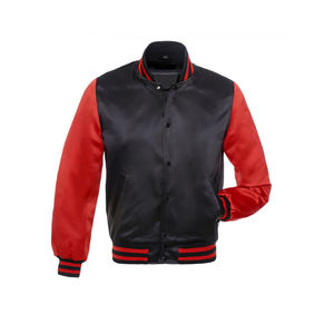 Blanco hombres y mujeres Collage y chaqueta universitaria al por mayor Dark Brown Satin Varsity Jacket Letterman Bomber Chaqueta de béisbol - Product Image 6