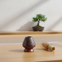 Support de fouet à matcha réutilisable en porcelaine durable de qualité supérieure, design japonais, avec glaçure réactive, référence 3461003
