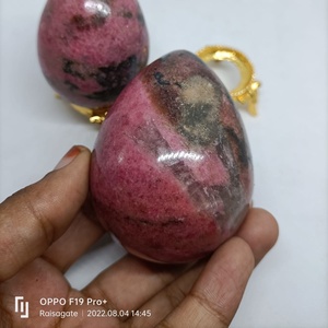 Œuf de Rhodonite Naturelle Polie, Pierre de Cristal Rose et Noire, Gemme pour la Guérison, la Méditation, la Décoration Intérieure et la Collection de Cadeaux - Product Image 2