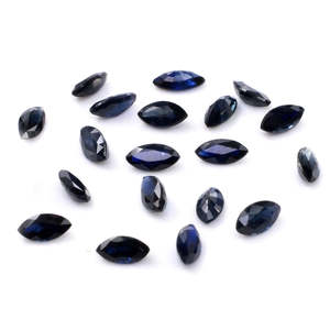 Saphir bleu naturel non traité taille brillant marquise 2x4mm 2.5x5mm, opale aigue-marine facettée calibrée pour la fabrication de bijoux - Product Image 1