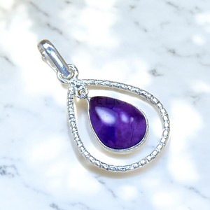 Nueva llegada 925 colgante de plata esterlina con amatista púrpura natural joyería fina hecha a mano al por mayor proveedor de plata en todo el mundo - Product Image 2