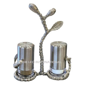 Accesorios de mesa de comedor de cocina de Metal de aluminio de Color plateado de nuevo diseño Molinos de sal y pimienta chapados en oro - Product Image 4