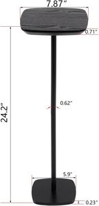 <b>Small</b> Metal Cocktail <b>Table</b> with Wooden Lift Feature Square Pedestal Stand for <b>Small</b> Spaces in Living Room <b>Round</b> Pattern Home Use - Product Image 2