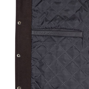 Chaqueta Varsity de Béisbol Personalizada con Mangas de Cuero y Bordado para Hombre, Estilo Urbano, Precio al por Mayor, Superventas - Product Image 6