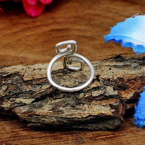 Anillo de diseño único de plata de ley 92,5, conjunto de bisel de piedras preciosas chapado en oro clásico, patrón de ancla de boda, estilo elegante fino - Product Image 5