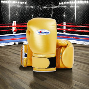 Guantes de Boxeo MMA de Diseño OEM, Cuero Sintético, Impermeables, Ligeros, Color Dorado, Cierre de Velcro, Dedos Completos - Product Image 5