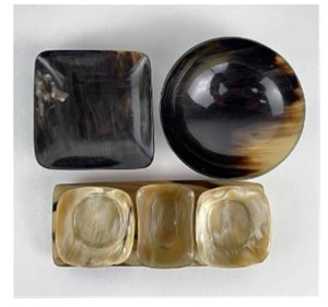 Set avec couverts en corne Bol décoratif ultra brillant en corne de buffle fabriqué à la main à partir de corne naturelle véritable - Product Image 2