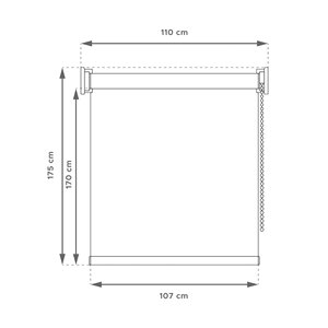 Well Home Plain Translucent <b>Roller</b> <b>Blind</b> - Light <b>Blue</b>, 110 x 175cm (width x length)/Fabric size 107 x 170cm - Product Image 3