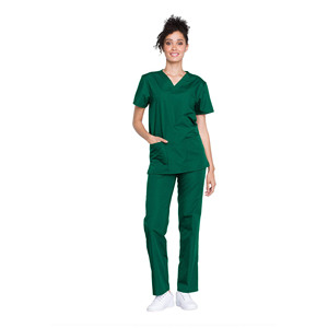 2026 Populaire Blouse d'uniforme médical pour femmes à manches courtes et col en V, en Polyester/Coton, avec détection de taches, Vêtement de travail OEM pour usage hospitalier - Product Image 5