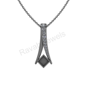 สร้อย925รูปก้างปลา31x12มม. สำหรับเป็นของขวัญสำหรับผู้หญิงทำจากเพทายที่สง่างามเหมาะสำหรับเป็นขี้เถ้า - Product Image 4