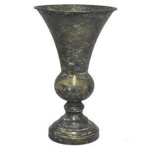 Vase à fleurs en fer métal rustique orné Présentation florale aspect patiné pour les mariages - Product Image 1