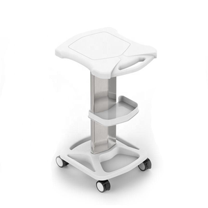 รถเข็นพลาสติกสีขาวหรูหราสำหรับร้านเสริมสวยพร้อมถาดทำผมสำหรับมืออาชีพด้านความงาม - Product Image 2