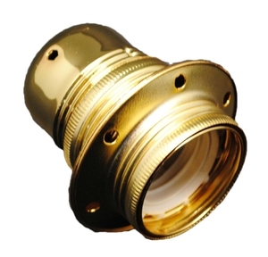 Portalámparas decorativo vintage de metal con rosca, dorado, E27 100W (GSC 101520002) - Product Image 1