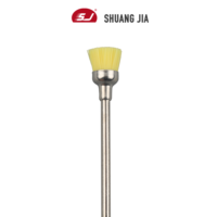 Brosse à ongles en nylon de nettoyage miniature de luxe SHUANGJIA, 6,6 mm, accessoires pour ongles, tige en acier inoxydable pour embouts de perceuse à ongles