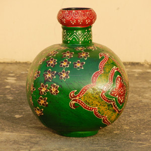 Vase à fleurs en métal peint à la main pour la décoration de la maison Récipient décoratif fait à la main Pot peint en relief pour la décoration de mariage et les cadeaux - Product Image 5