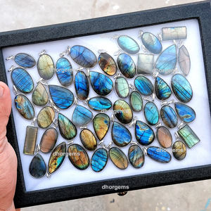 Labradorita-colgante de Plata de Ley 925 con gema de media luna, labradorita, cristal curativo blanco - Product Image 3