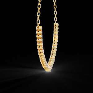 Joyería DE BODA 14 K oro redondo brillante corte Labgrown diamante tenis collares - Product Image 3