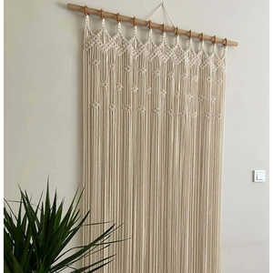 High Quality Bohemian <b>Macrame</b> Wall <b>Curtain</b> Beautiful Handmade Outdoor Bedroom Wall Hanging Decor Featuring Cotton Fabric - Product Image 1