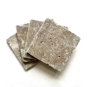 NOCE 6x6 Tumbled Aged travertino Tile Luminous PP Material para exteriores Flooring Park Application Wall Backsplash (Vendido 1 pieza) - Product Image 1