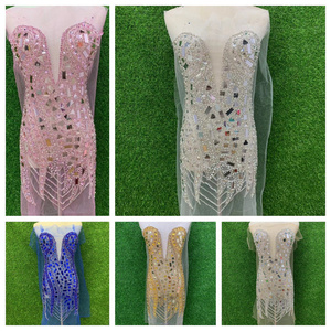 Vestido <span class=keywords><strong>de</strong></span> Espejo Elegante <span class=keywords><strong>de</strong></span> Marca <span class=keywords><strong>de</strong></span> <span class=keywords><strong>Ropa</strong></span> <span class=keywords><strong>de</strong></span> Diseñador, Vestido <span class=keywords><strong>de</strong></span> <span class=keywords><strong>Flamenco</strong></span> <span class=keywords><strong>de</strong></span> Lujo con Pedrería para Actuaciones en Escenarios y Clubs - Product Image 4