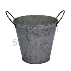 Maceta redonda galvanizada para decoración de hogar y jardín con macetas interiores de impresión con cuerda a precio mayorista - Product Image 2