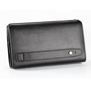 Genuine Leather Long <b>Wallet</b> Unisex Zipper Closure Multi-Card Position Minimalist Style Daily Use - Product Image 4