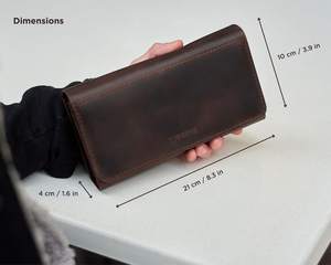 Fábrica al por mayor nueva moda de lujo Vintage antirrobo abierto largo señoras tarjetero carteras minimalista monedero de cuero genuino - Product Image 3