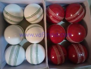 Vafir Hand Stitched International Cricket <b>Ball</b> Genuine Leather with Softer Lining Four Piece Construction for Match Use VI-C0601 - Product Image 5