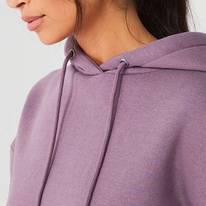 Sweats à capuche d'hiver respirants pour femmes 100% coton Crop Top Service OEM Personnalisable - Product Image 5