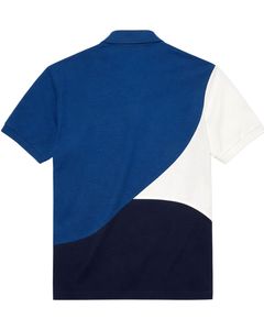 Polo pour homme à blocs de couleur, manches courtes, coton, décontracté, t-shirt de golf, bleu royal, blanc, marine, panneau diagonal, vêtements d'été, haut pour homme - Product Image 2