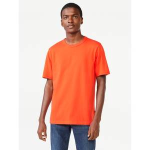 Beige 300g Camiseta de manga corta de algodón pesado Verano Cuello redondo Camisa suelta y base para hombres Mujeres Camiseta básica - Product Image 1