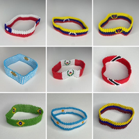 Bracelet brodé à la main NOVA STAR CRAFT avec perles de rocaille, motifs personnalisés du drapeau russe, tendance, certifié IGI, cadeau unisexe