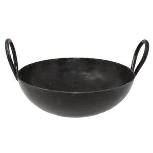 Wok de cuisson en fer de 3 litres Looha Kadai Ustensile de style traditionnel de haute qualité bol de service alimentaire de l'Inde - Product Image 4